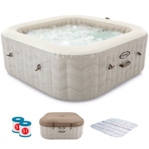 Piscina de hidromasaje spa Intex Cuadrada Chevron Deluxe 28472EX - Ø193x71 cm