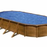 Piscina desmontable Gre Pacific ovalada de acero aspecto madera - 730 x 375 x 120 cm